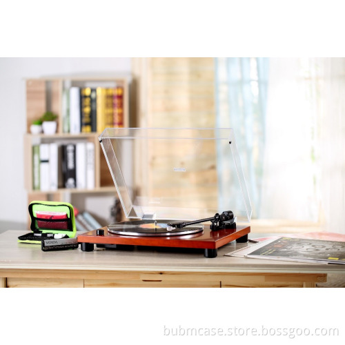 VOXOA T70 Wood Turntable with USB Rec Built-in switchable phono pre-amplifier